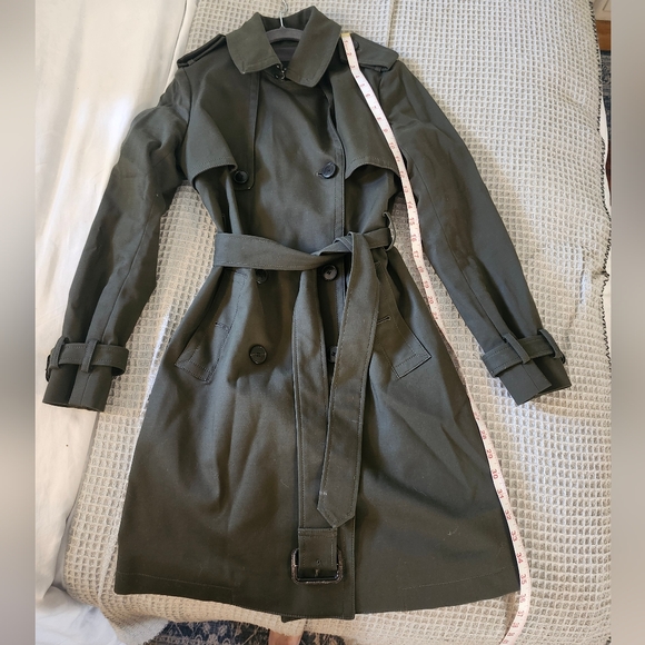 Club Monaco Dark Green Trench, Size S - Picture 5 of 8